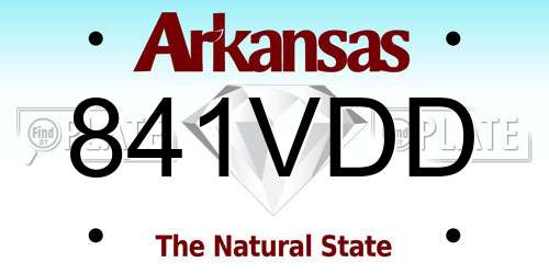 841VDD Arkansas License Plate