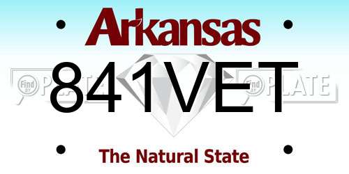 841VET Arkansas License Plate