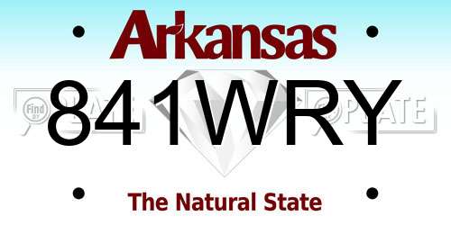 841WRY Arkansas License Plate