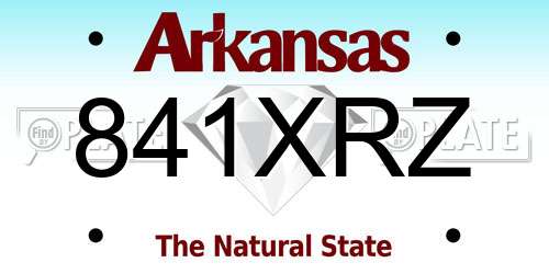 841XRZ Arkansas License Plate