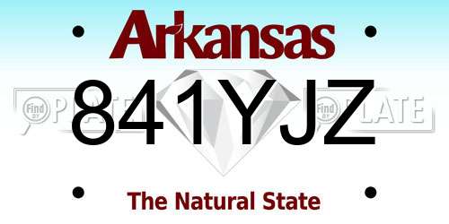 841YJZ Arkansas License Plate