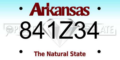 841Z34 Arkansas License Plate
