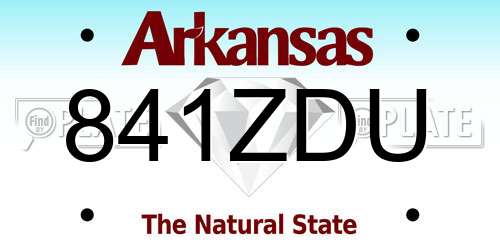 841ZDU Arkansas License Plate