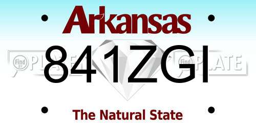 841ZGI Arkansas License Plate