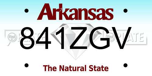 841ZGV Arkansas License Plate