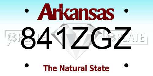 841ZGZ Arkansas License Plate