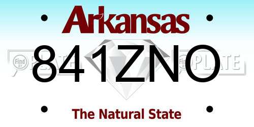 841ZNO Arkansas License Plate