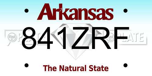 841ZRF Arkansas License Plate