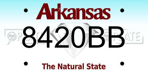 8420BB Arkansas License Plate