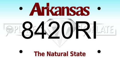 8420RI Arkansas License Plate