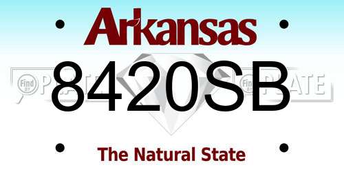 8420SB Arkansas License Plate
