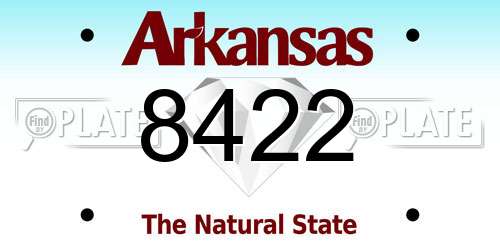 8422 Arkansas License Plate