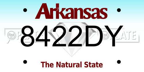 8422DY Arkansas License Plate