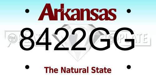 8422GG Arkansas License Plate