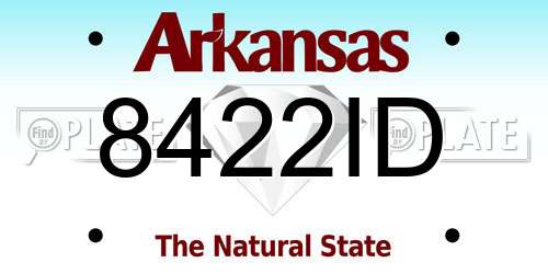 8422ID Arkansas License Plate
