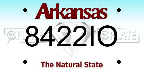 8422IO Arkansas License Plate