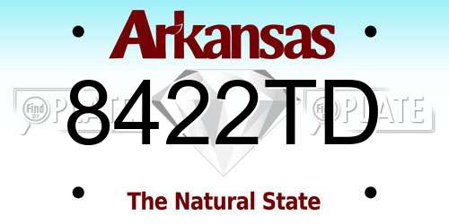 8422TD Arkansas License Plate