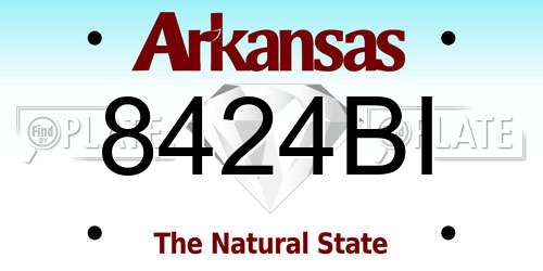 8424BI Arkansas License Plate