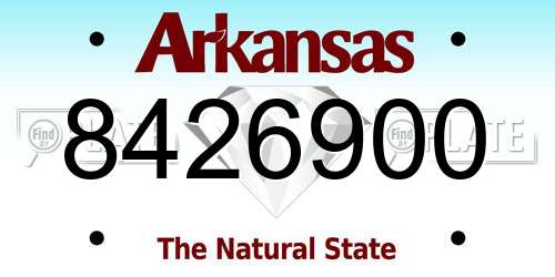 8426900 Arkansas License Plate