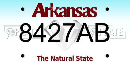 8427AB Arkansas License Plate