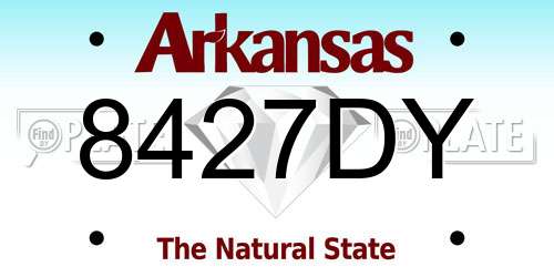 8427DY Arkansas License Plate