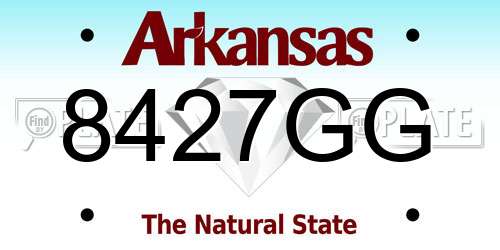 8427GG Arkansas License Plate