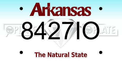 8427IO Arkansas License Plate