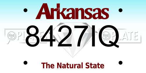 8427IQ Arkansas License Plate