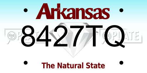 8427TQ Arkansas License Plate