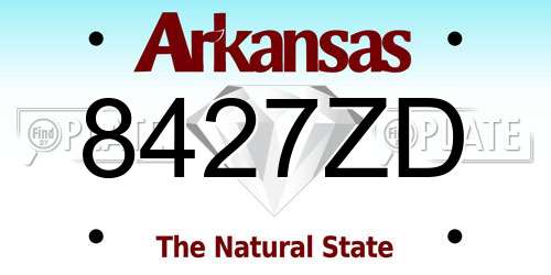 8427ZD Arkansas License Plate