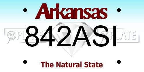 842ASI Arkansas License Plate