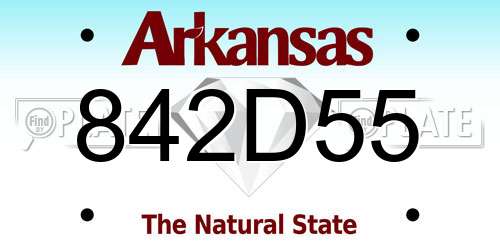 842D55 Arkansas License Plate