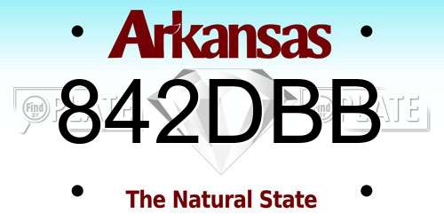 842DBB Arkansas License Plate
