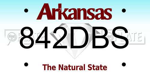 842DBS Arkansas License Plate