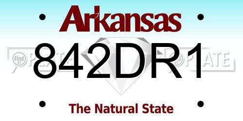 842DR1 Arkansas License Plate