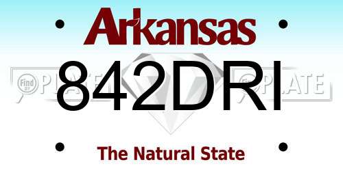842DRI Arkansas License Plate