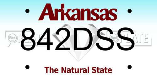 842DSS Arkansas License Plate