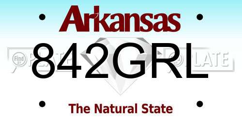842GRL Arkansas License Plate