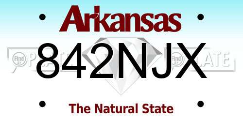 842NJX Arkansas License Plate