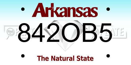 842OB5 Arkansas License Plate