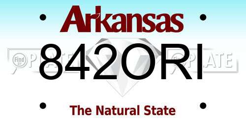842ORI Arkansas License Plate