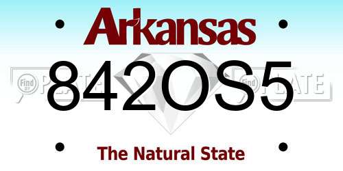842OS5 Arkansas License Plate