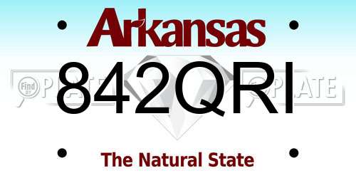 842QRI Arkansas License Plate