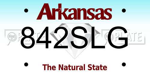 842SLG Arkansas License Plate