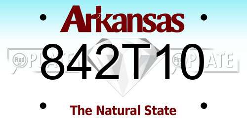 842T10 Arkansas License Plate