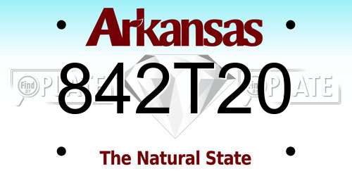 842T20 Arkansas License Plate