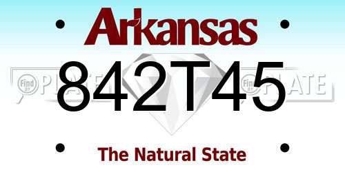 842T45 Arkansas License Plate
