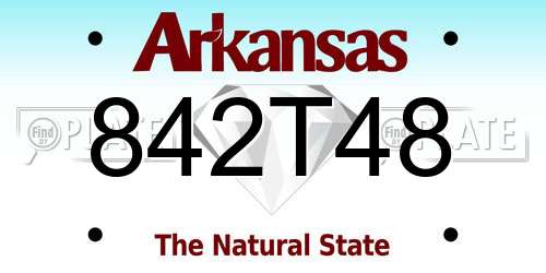 842T48 Arkansas License Plate