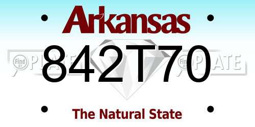 842T70 Arkansas License Plate