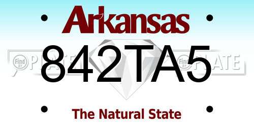 842TA5 Arkansas License Plate